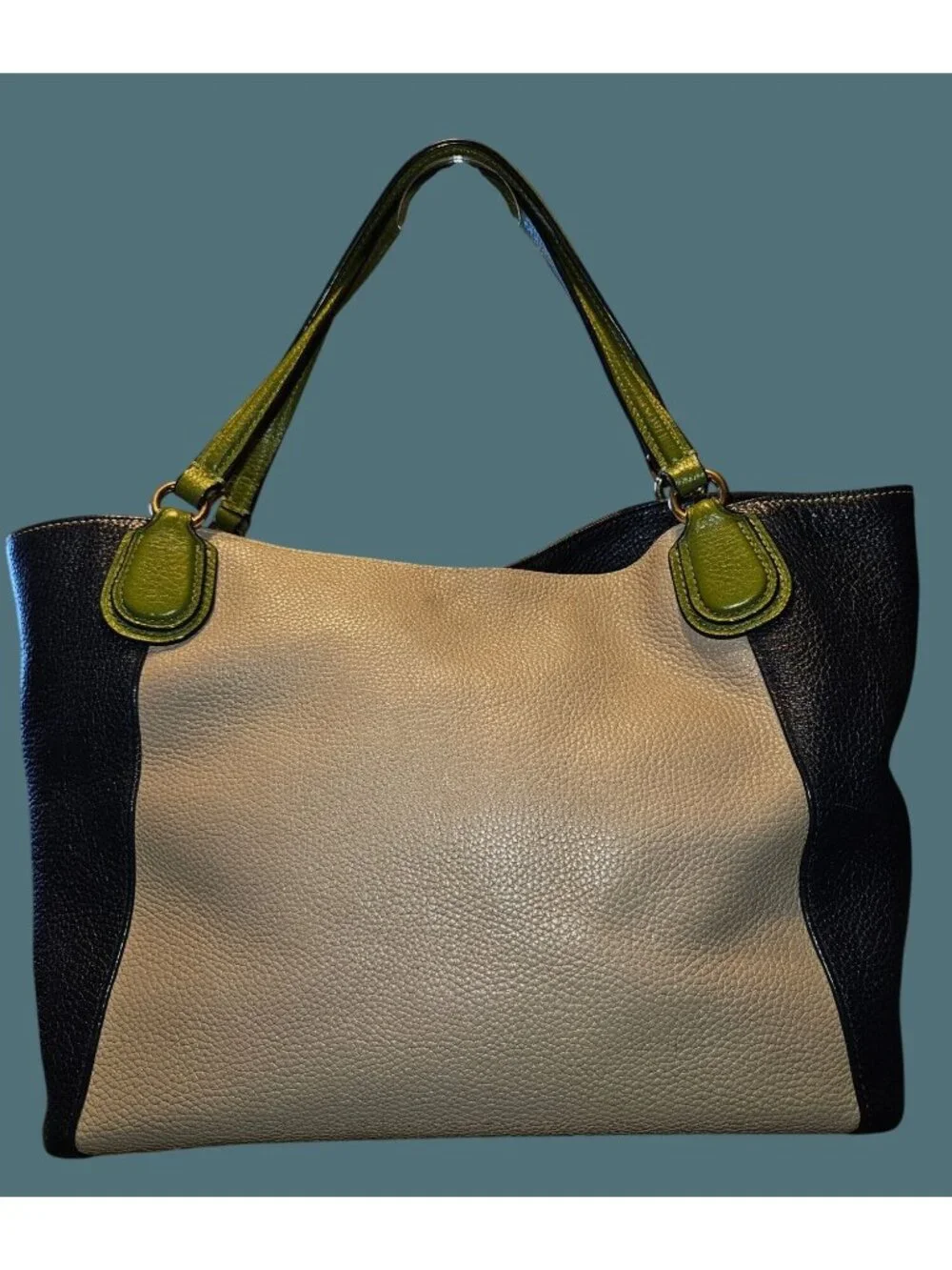 Coach Pebble Leather Soft Slouchy Colorblock Edie 28 Shoulder Bag -Missing Strap